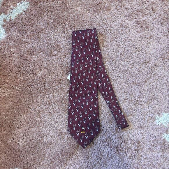 Balacine The Tie Works Disney Mickey Mouse Top Hat Maroon New with Tags 56" Long - Picture 1 of 5
